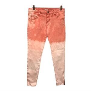 Forever 21 Pink Bleach Dyed Jeans 28 Ankle Zip